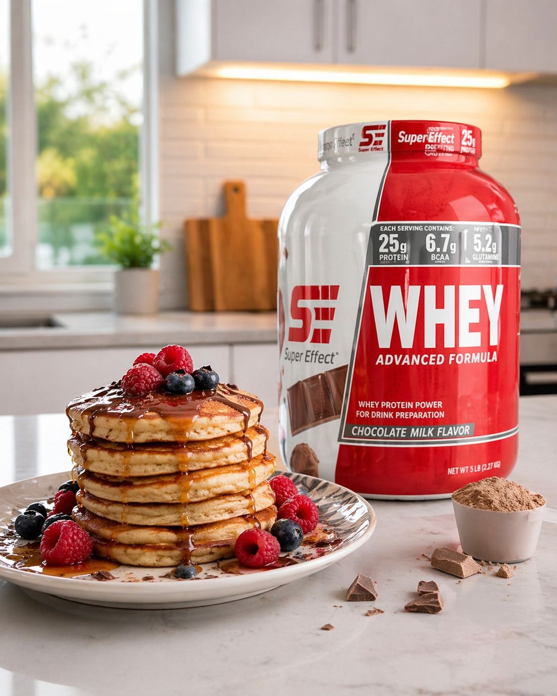 פנקייק חלבון מפנק עם אבקת חלבון סופר אפקט בטעם שוקולד